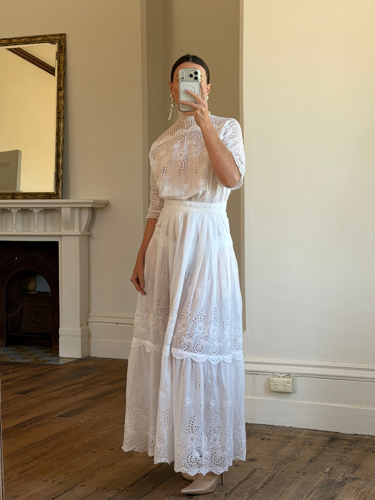 Vintage Edwardian Soiree Garden Broderie Anglaise Dress