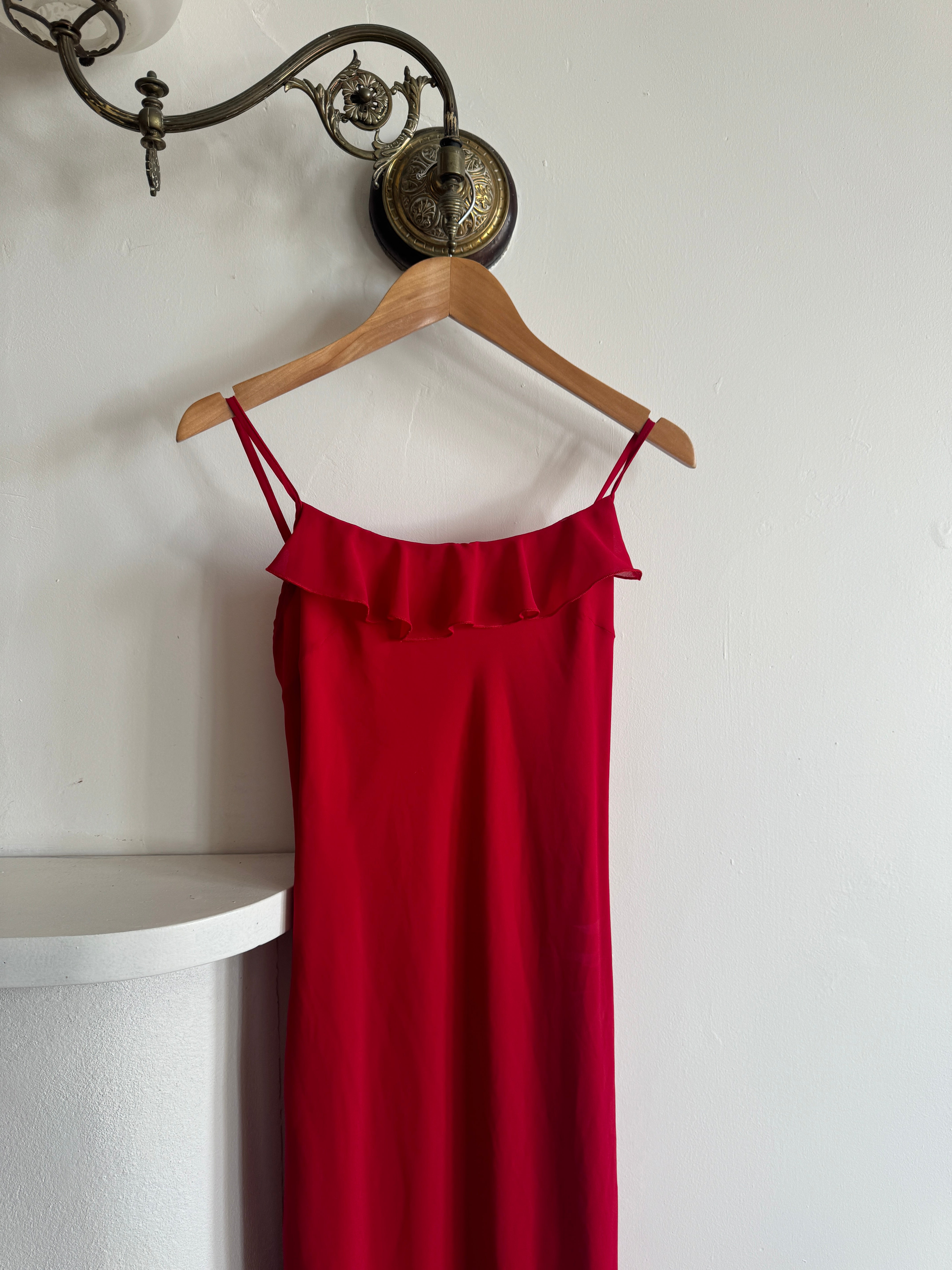 Vintage 90s Scarlett Red Slip Dress