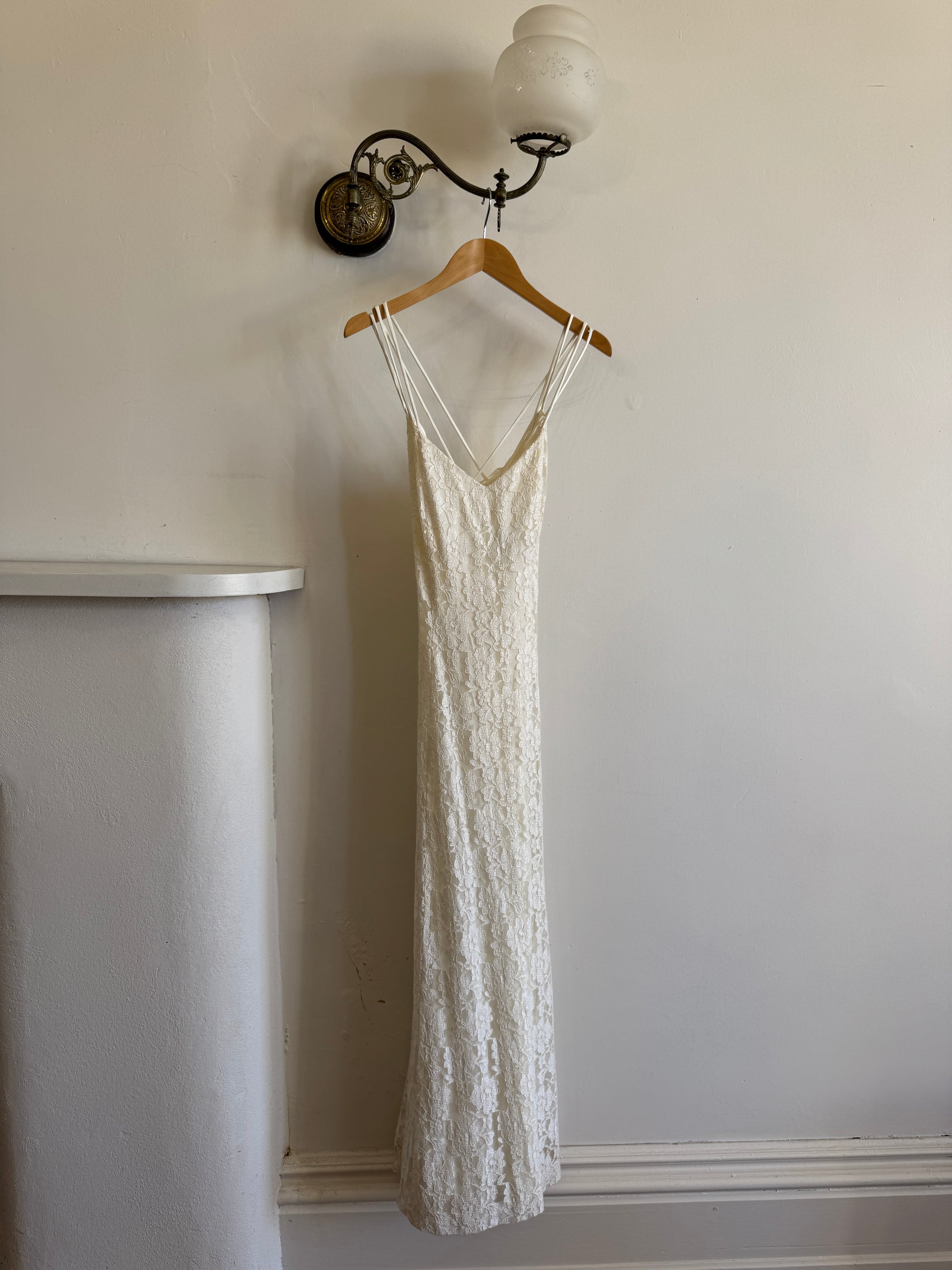 Vintage 90s Australian Made Lace Bridal Slip and Bolero