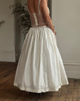 Vintage 90s Two Piece Tulle Beaded Top and Princess Silk Satin Skirt