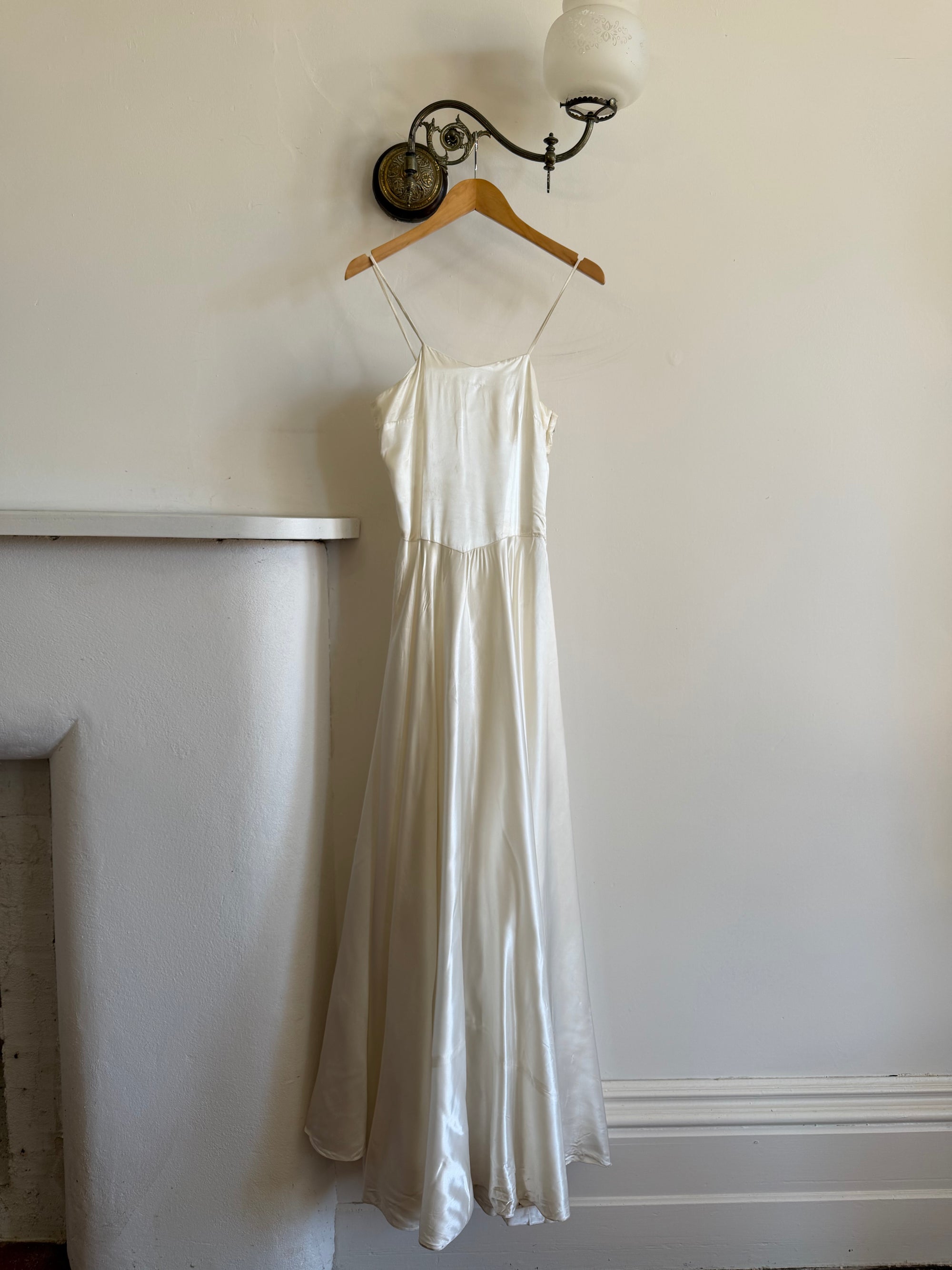 Vintage 40s Liquid Satin Slip Wedding Dress