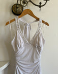 Vintage Y2K Jersey Halter Mini Dress White