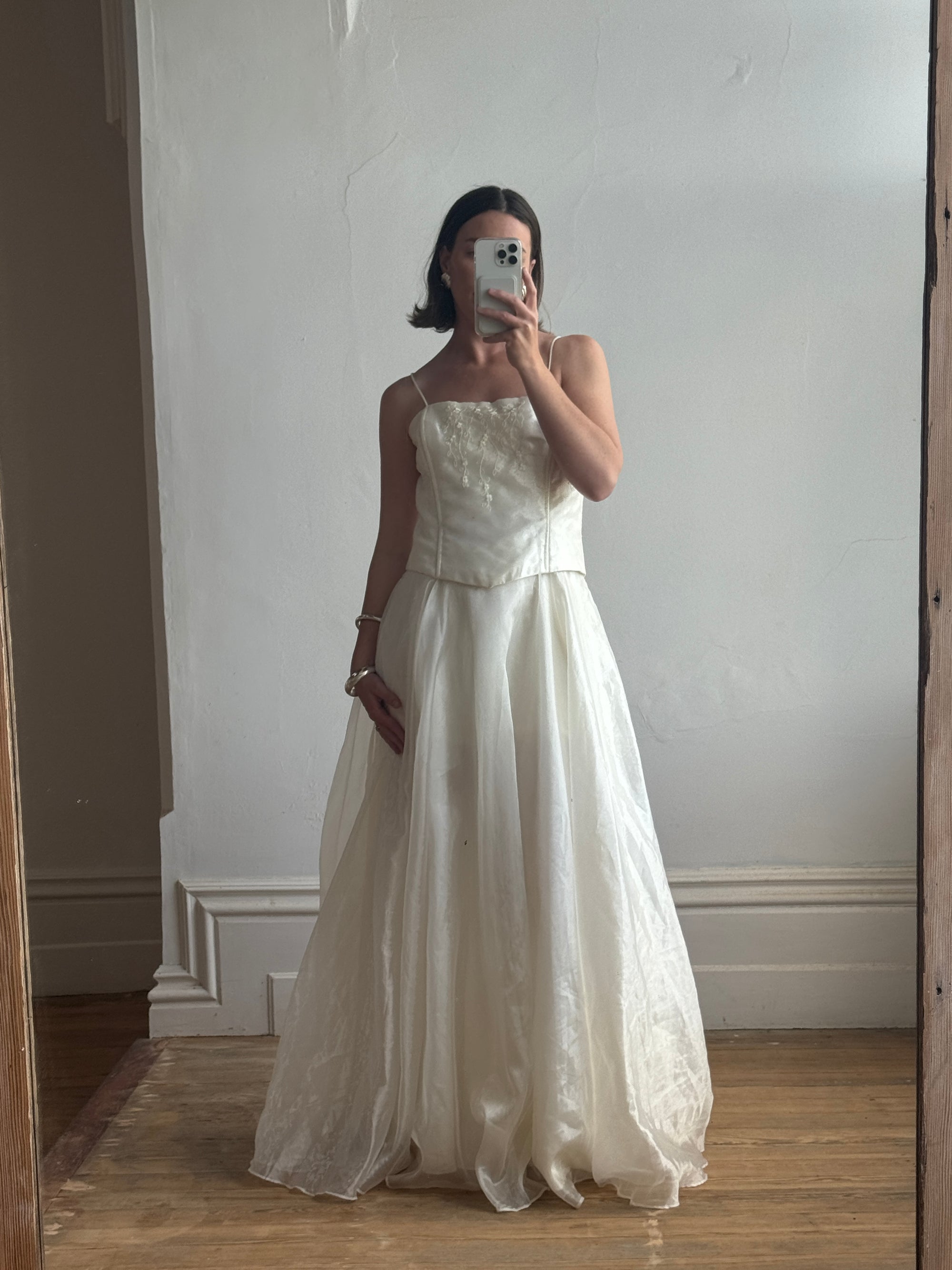 Vintage 90s Shimmer Corset Wedding Gown Creme Call Me The Breeze Vintage 90s Shimmer Corset Wedding Gown Creme Call Me The Breeze