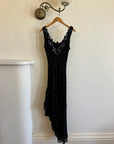 Vintage Y2K Pure Silk Sequin Fairy Dress Noir