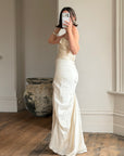 Vintage 90s Satin Bustier and Pure Silk Bridal Skirt Meringue
