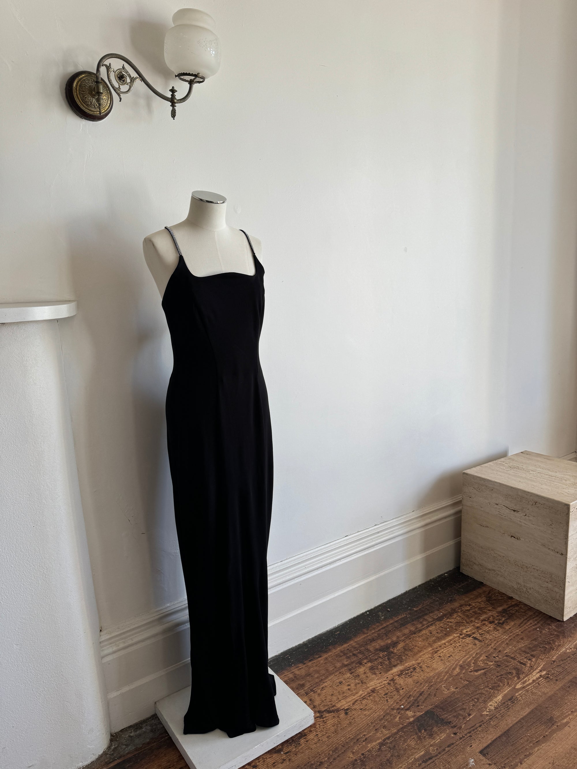 Vintage Late 90s Thierry Mugler Rhinestone Strap Evening Gown Call Me The Breeze Vintage Late 90s Thierry Mugler Rhinestone Strap Evening Gown Call Me The Breeze