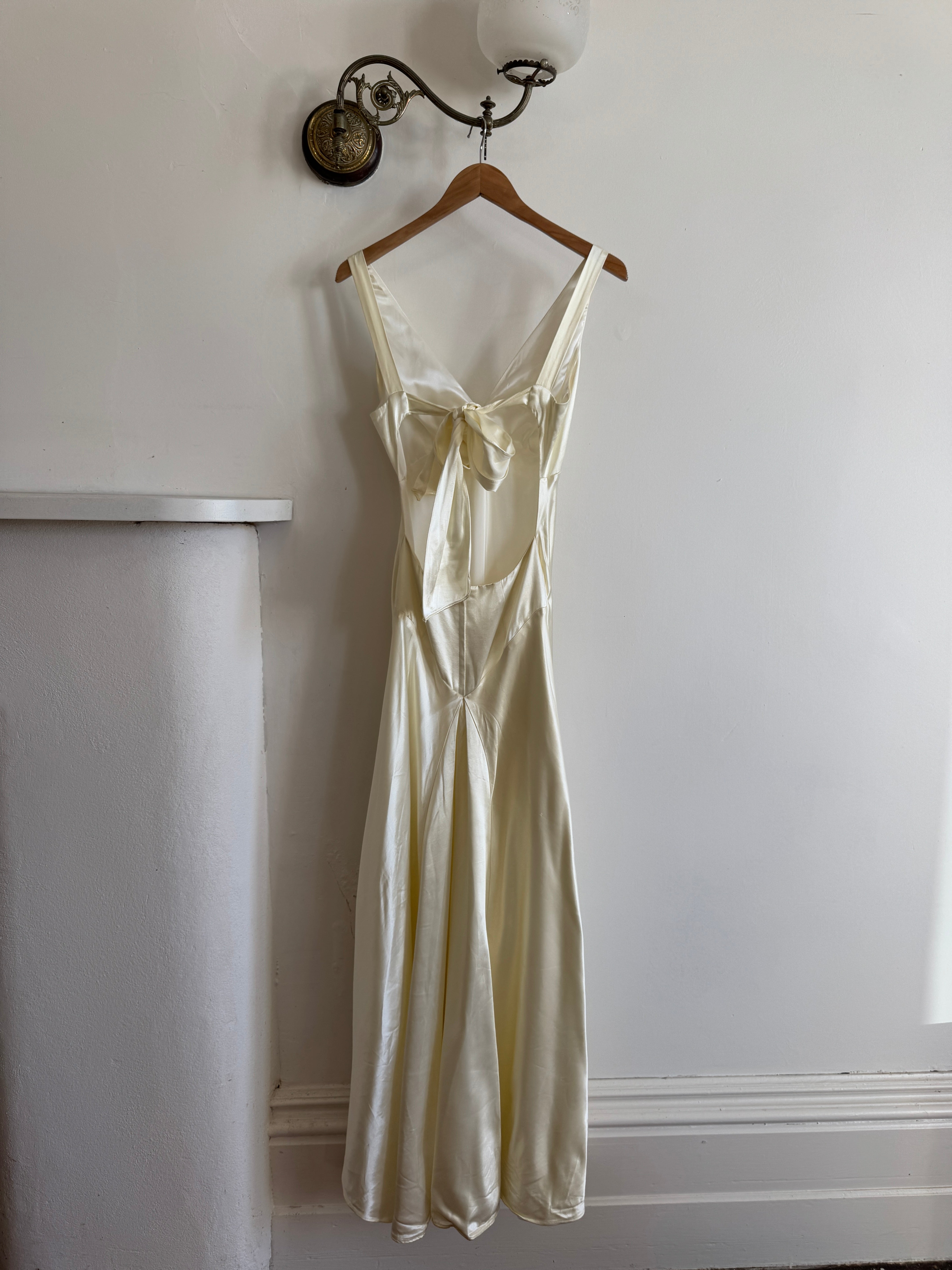 Vintage 90s Australian Made Satin Backless Wedding Dress