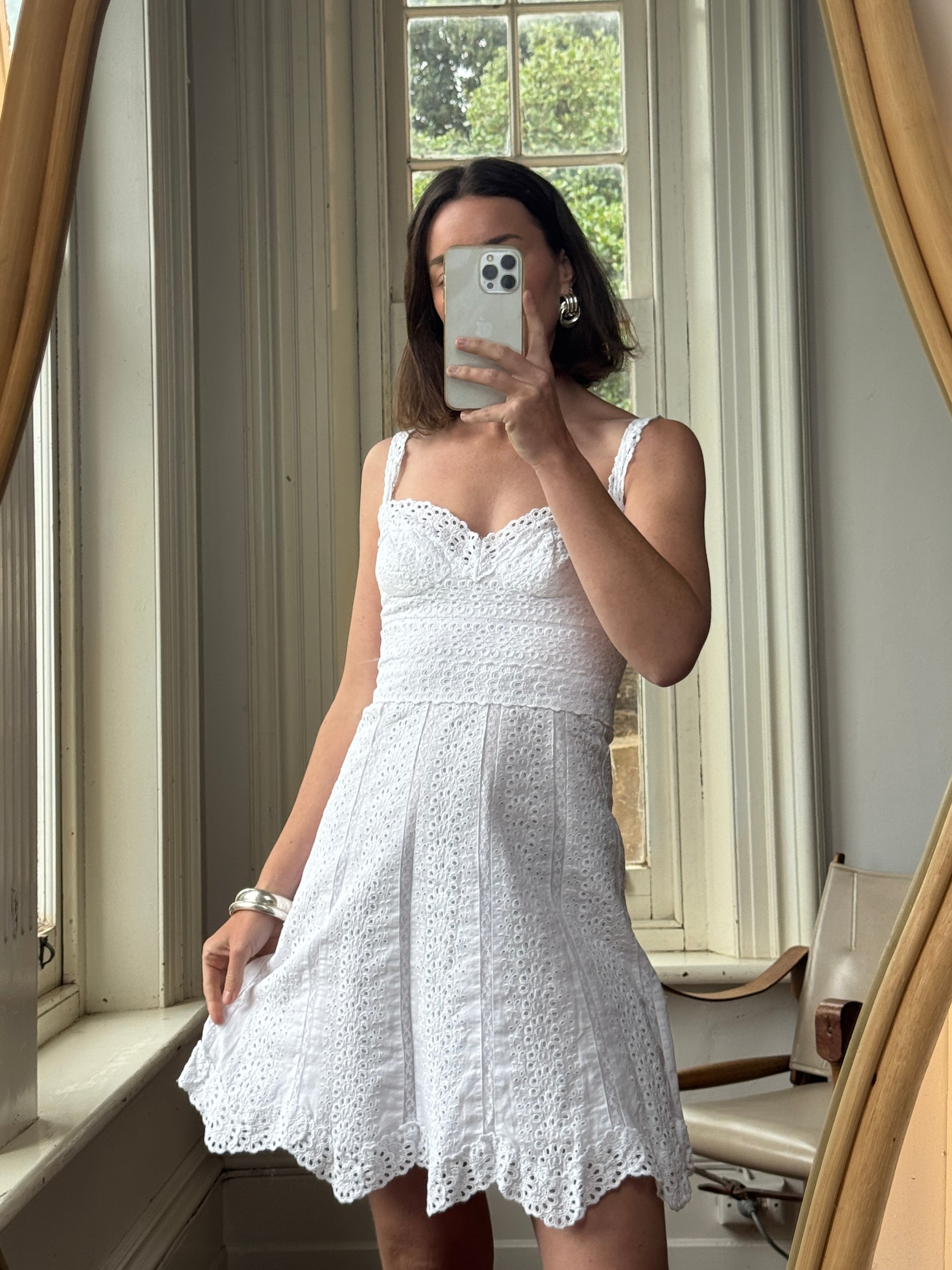 Vintage Y2K Collette Dinnigan Broderie Anglaise Mini Dress