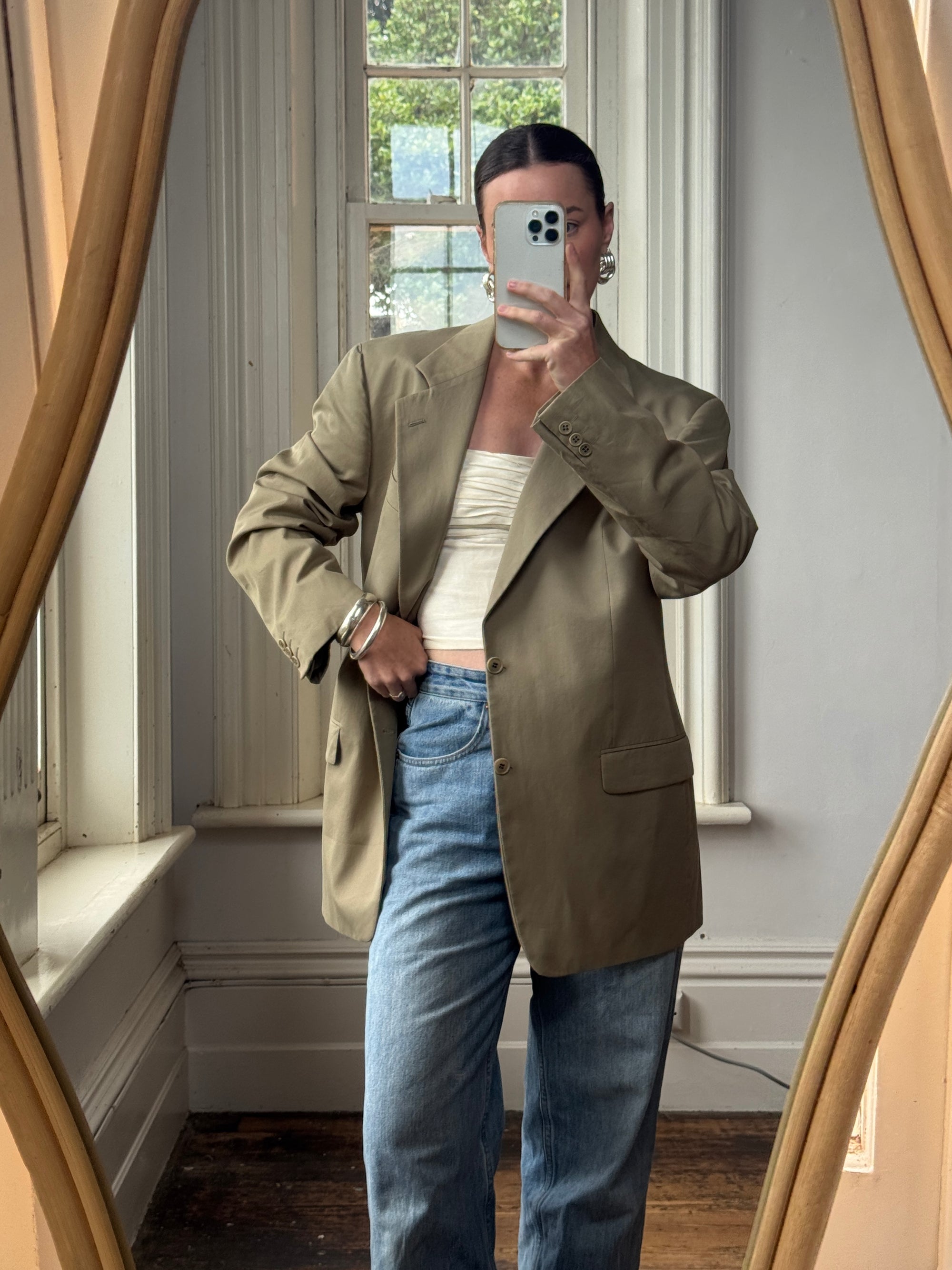 Vintage 90s Valentino Light Olive Blazer