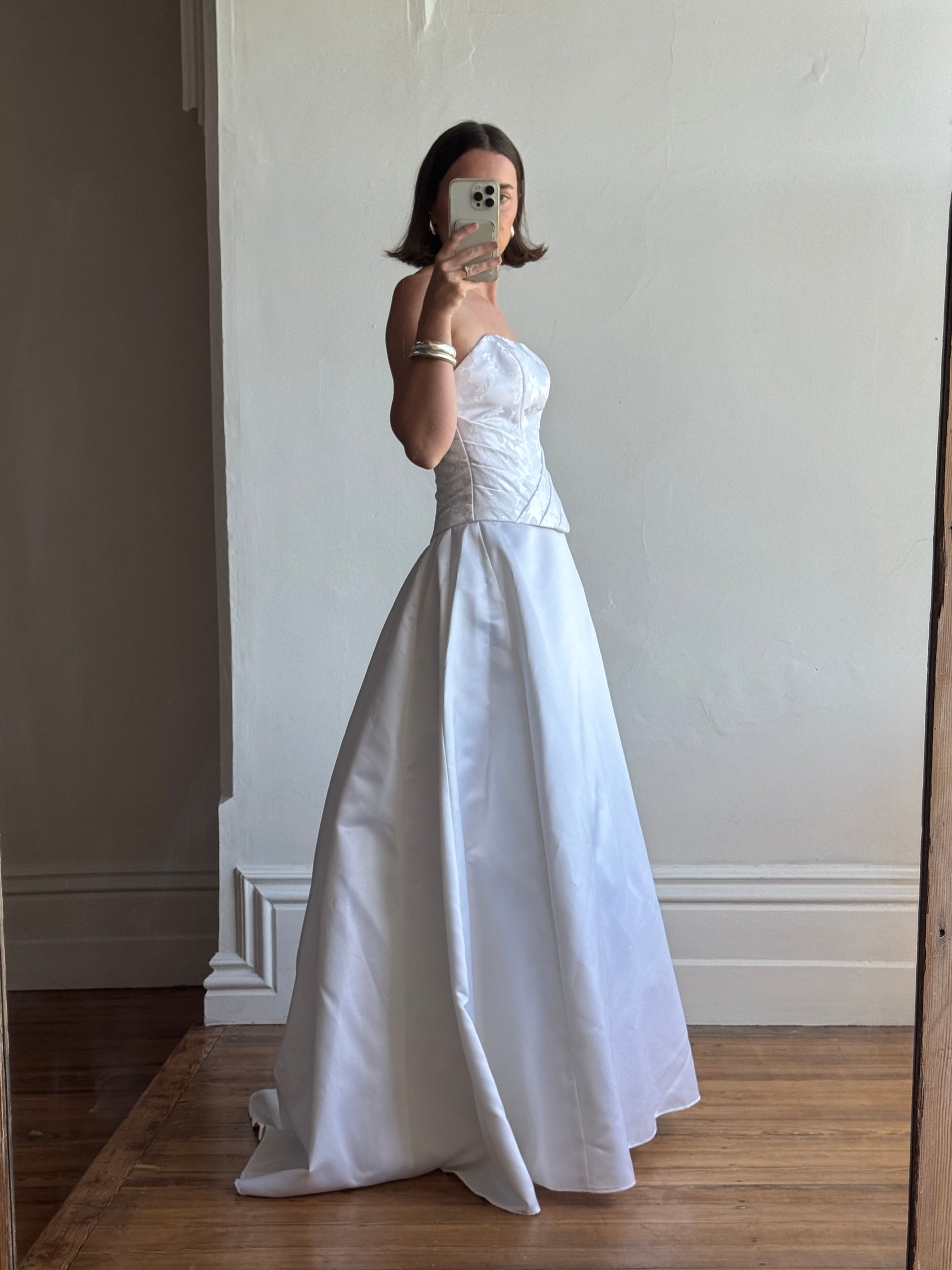 90s princess dress Vintage 90s Rosette Tulle Princess Wedding Gown with Gloves Call Me The Breeze