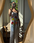 Vintage Embroidered Large Spanish Flamenco Scarf White