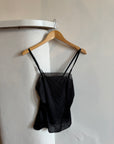 Vintage Square Front Black Cami