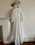 Vintage 70s Swiss Dot Prairie Wedding Dress