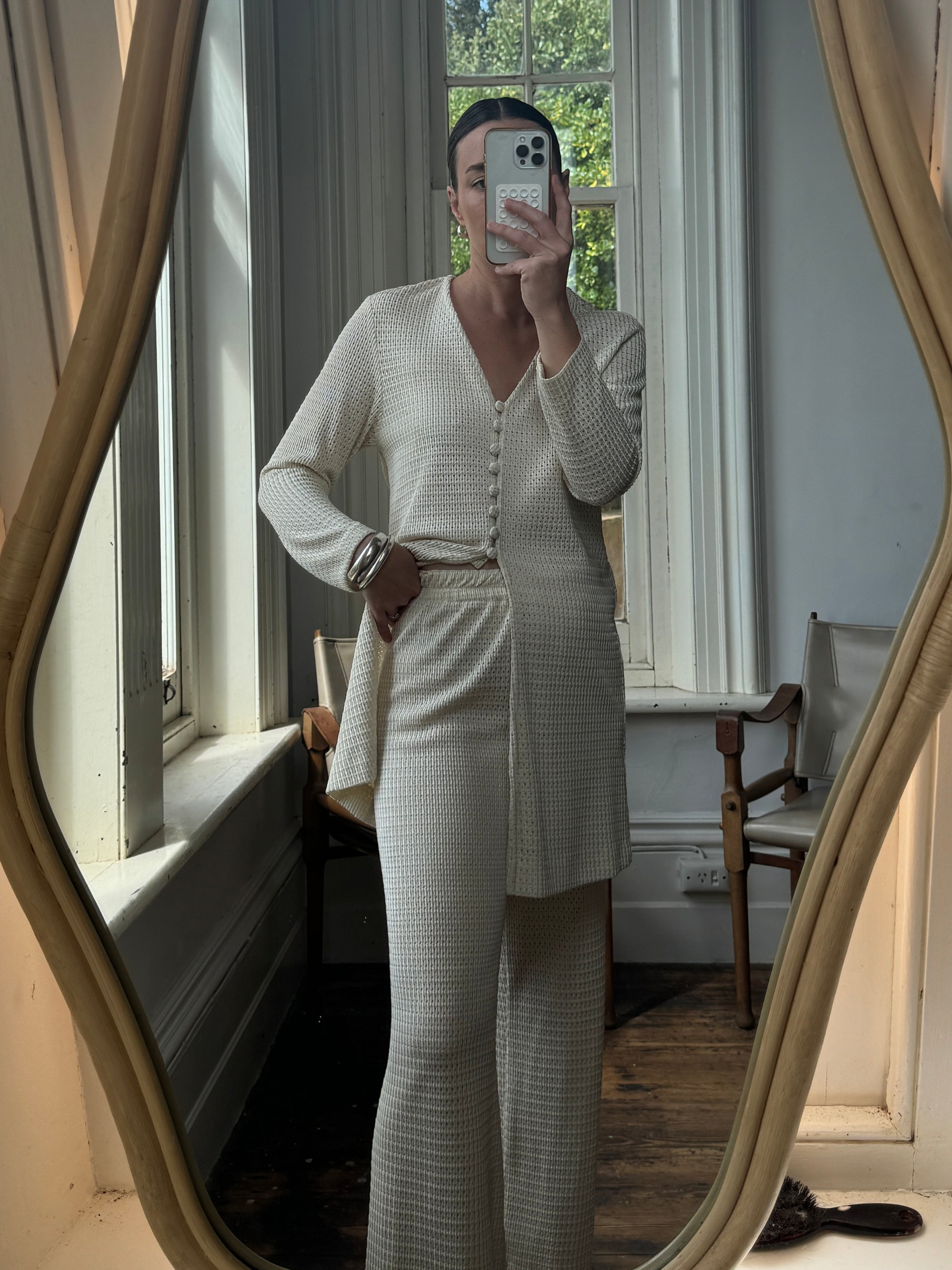Vintage 90s Australian Made Knit Set Creme