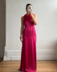 Vintage Valentino Pure Silk Organza Petal Gown Fuschia