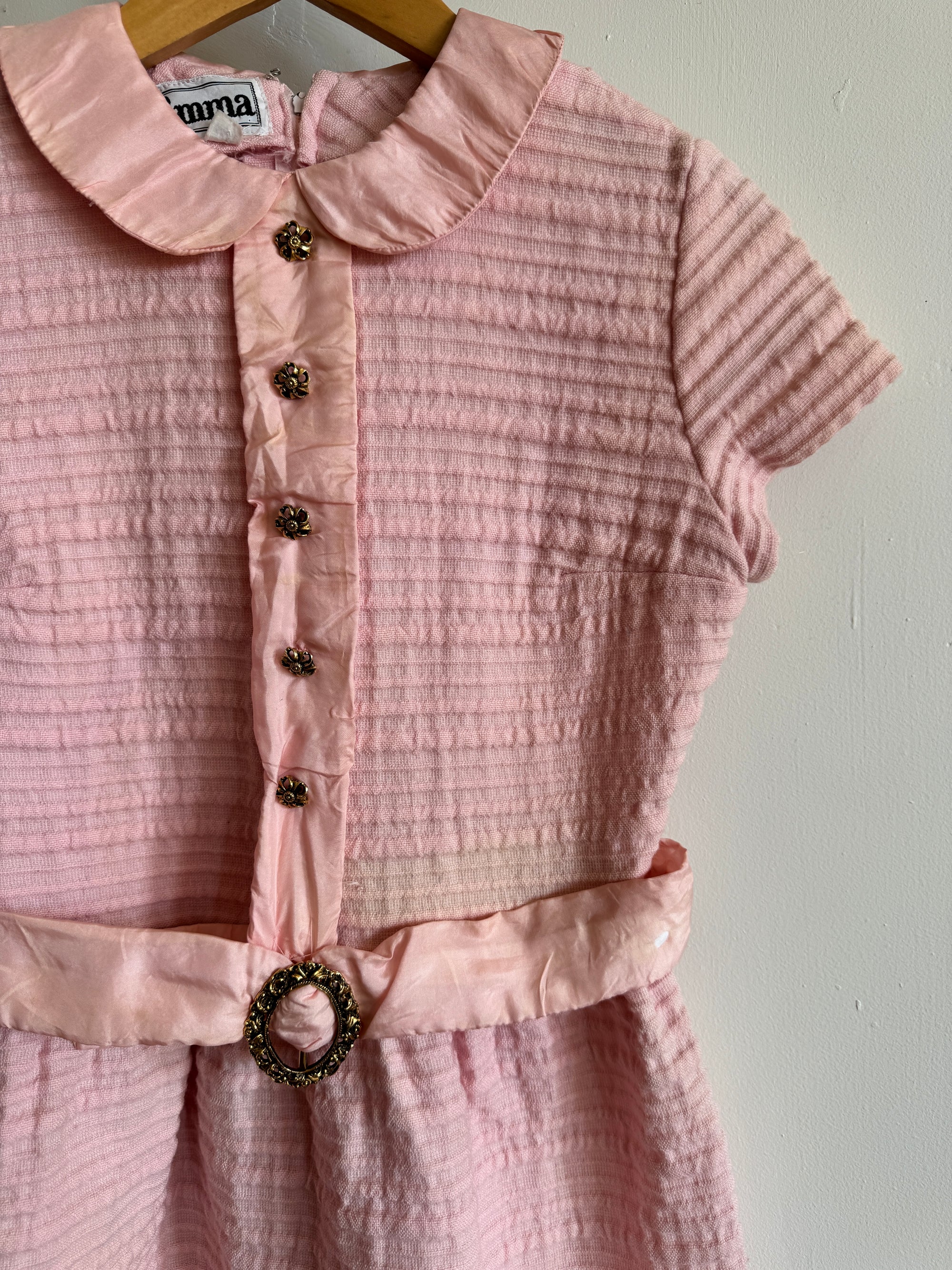 Vintage 60s Pure Wool Micro Mini Dress Baby Pink
