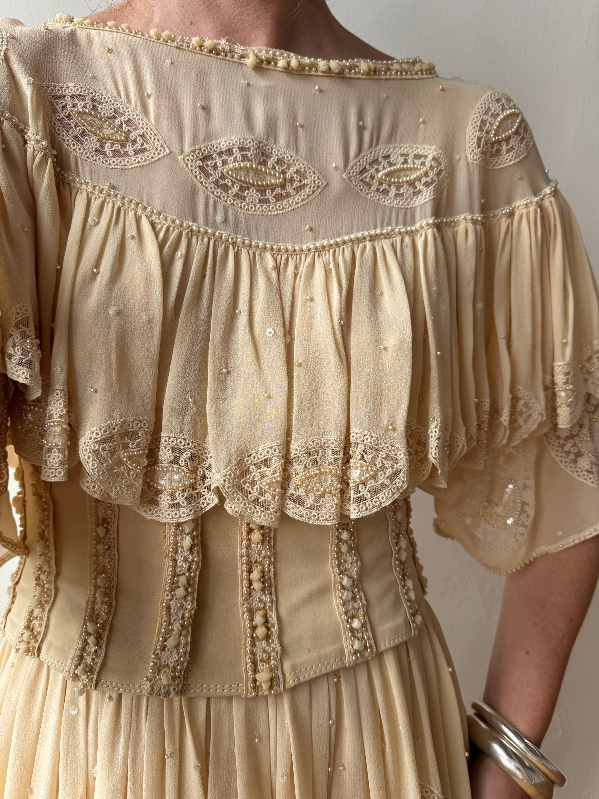Vintage 70s Karl Lagerfeld for Chloe Pure Silk Tiered Corset Dress – Call  Me The Breeze