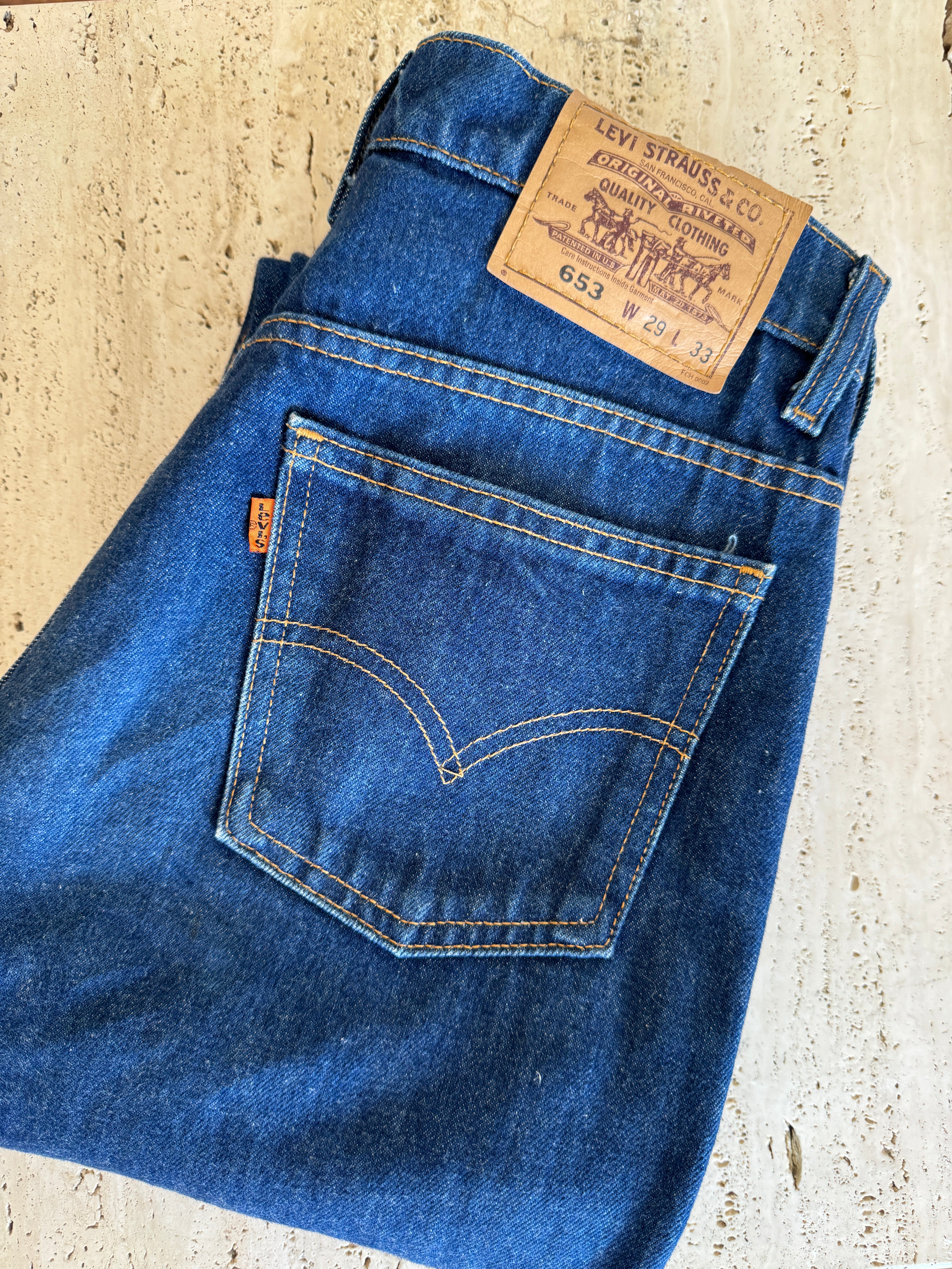 Vintage Levis 653 Rich Blue Mid Rise Straight Leg