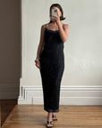 Vintage 90s Pure Silk Sparkle Dress Noir