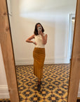 Vintage 90s Christian Dior Suede Leather Midi Skirt