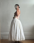 Vintage 90s Two Piece Tulle Beaded Top and Princess Silk Satin Skirt