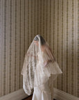 CMTB x Luce Di Luna Repurposed Antique Tambour Lace Double Layer Mantilla Veil