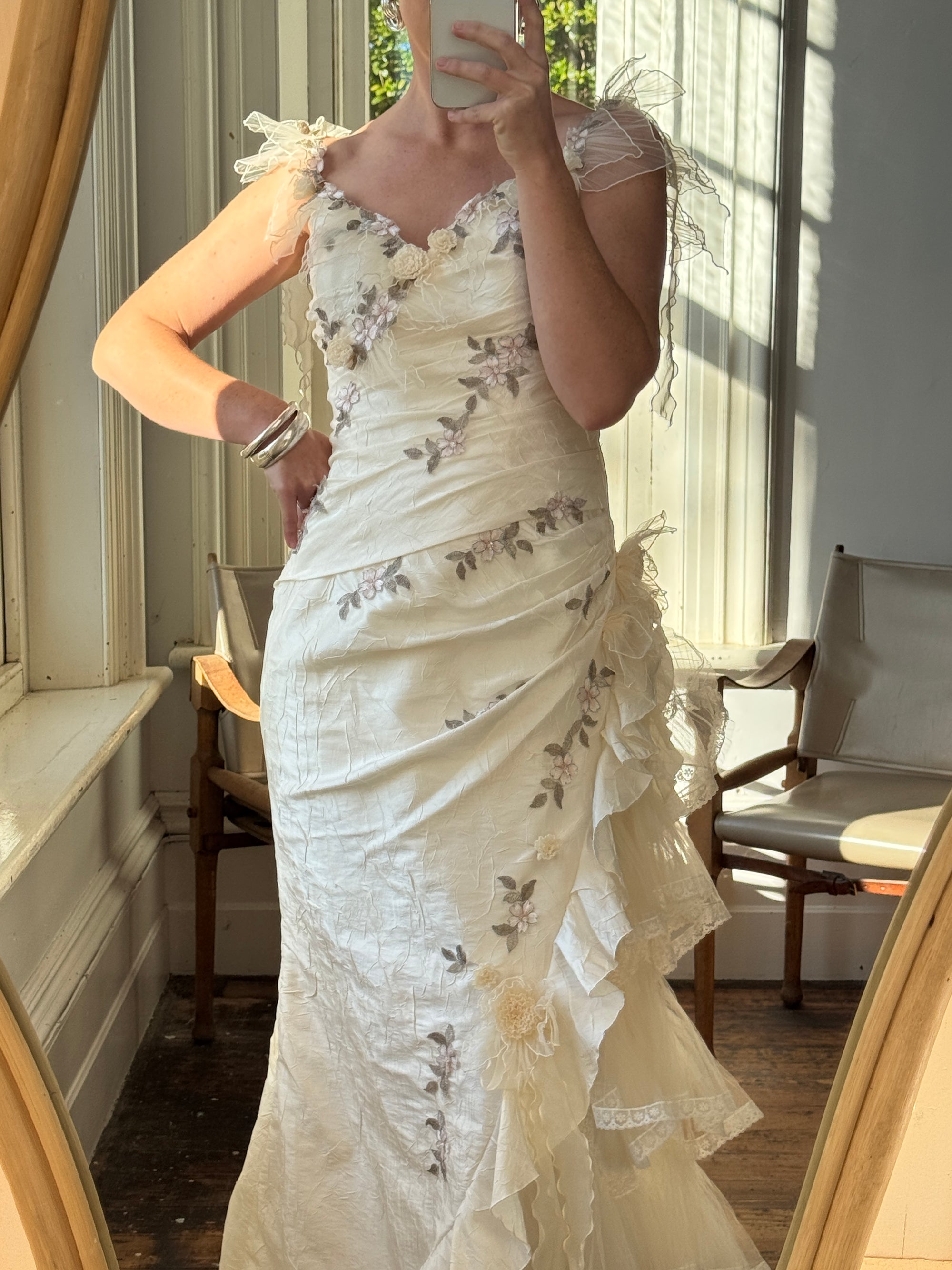 Vintage 90s Fairy Garden Wedding Gown Ivy