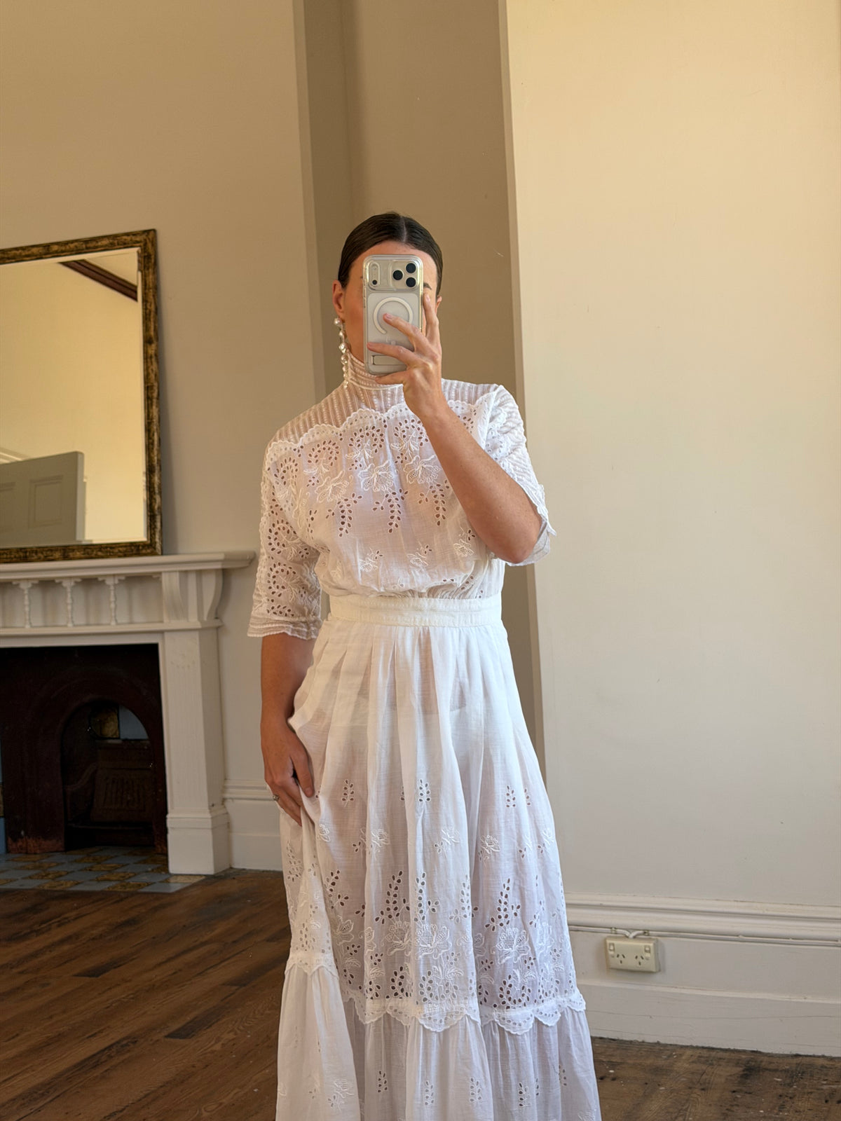 Vintage Edwardian Soiree Garden Broderie Anglaise Dress