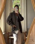 Vintage Christian Dior Tailored Wool Blazer Navy Brown