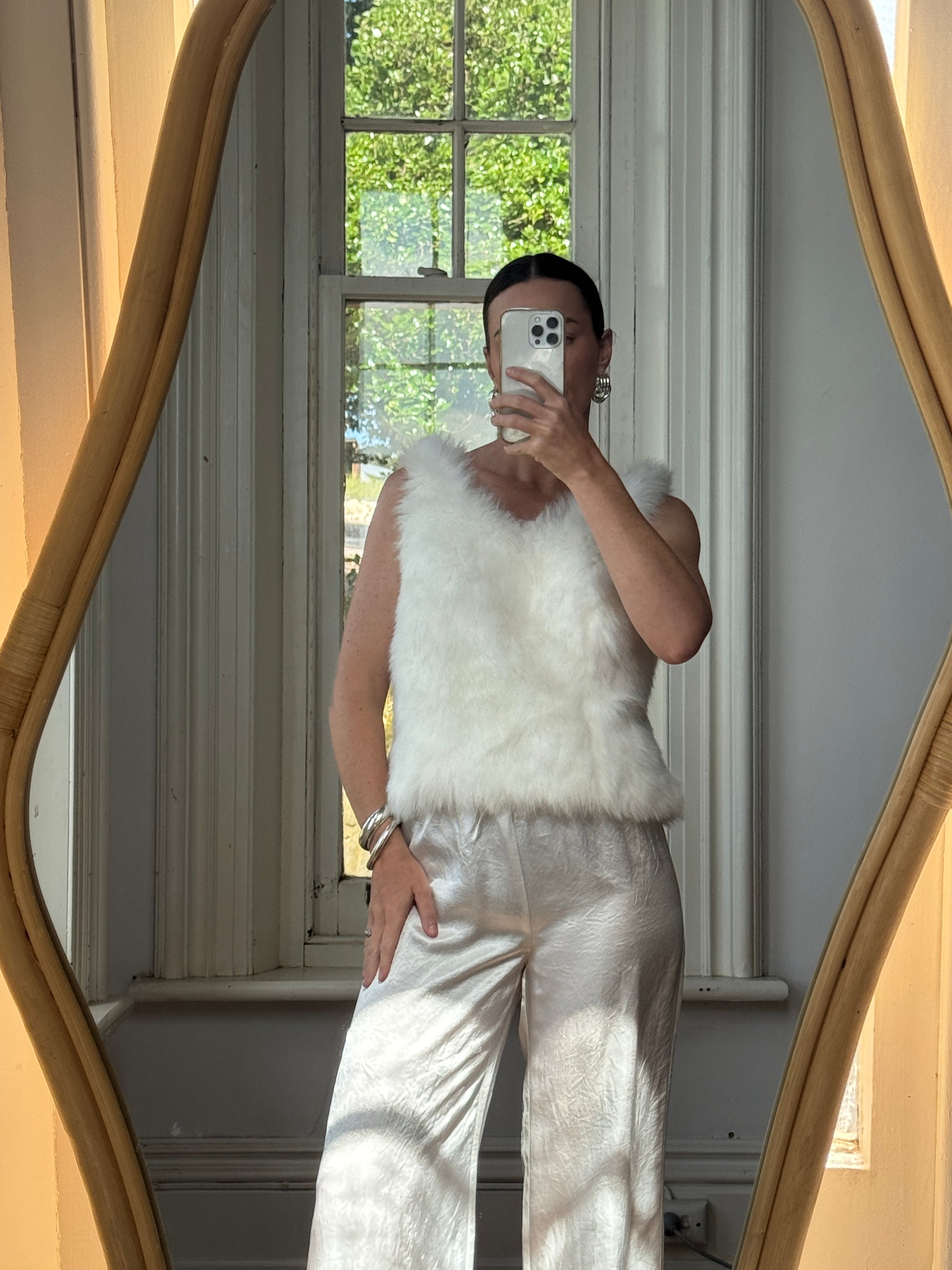 Vintage 80s Polar Faux Fur Tank Top