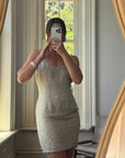 Vintage 90s Naeem Khan Silk Crystal Embellished Mini Dress