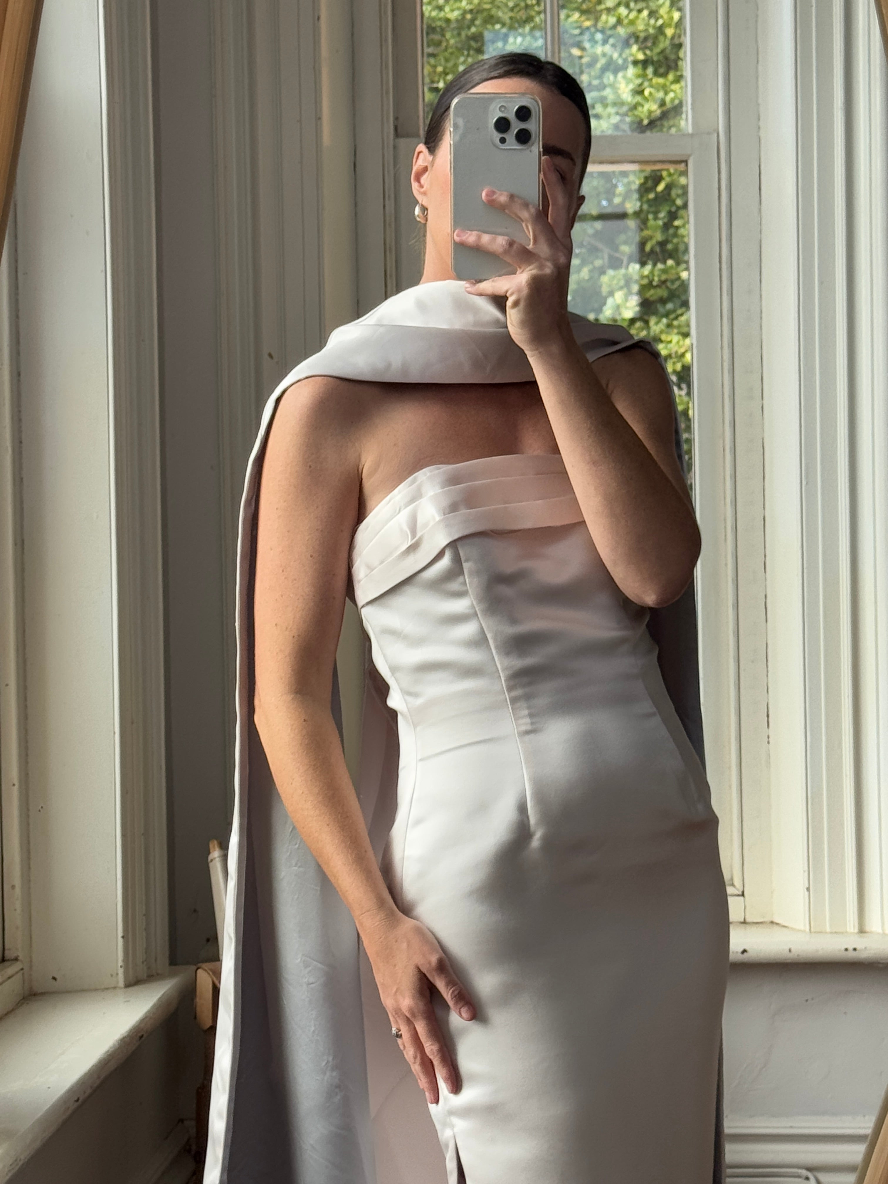 Vintage 90s Satin Classic Bow Bridesmaid Dress with Large Sash Baby Pink