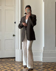 Vintage Christian Dior Tailored Wool Blazer Navy Brown