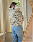 Vintage 60s Chunky Rabbit Fur Jacket Arctic