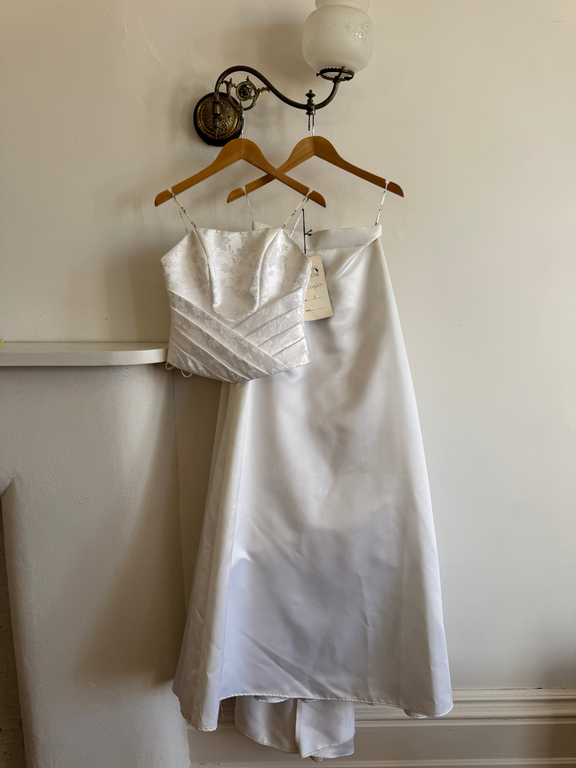 Vintage 90s Princess Satin Jacquard Two Piece Set