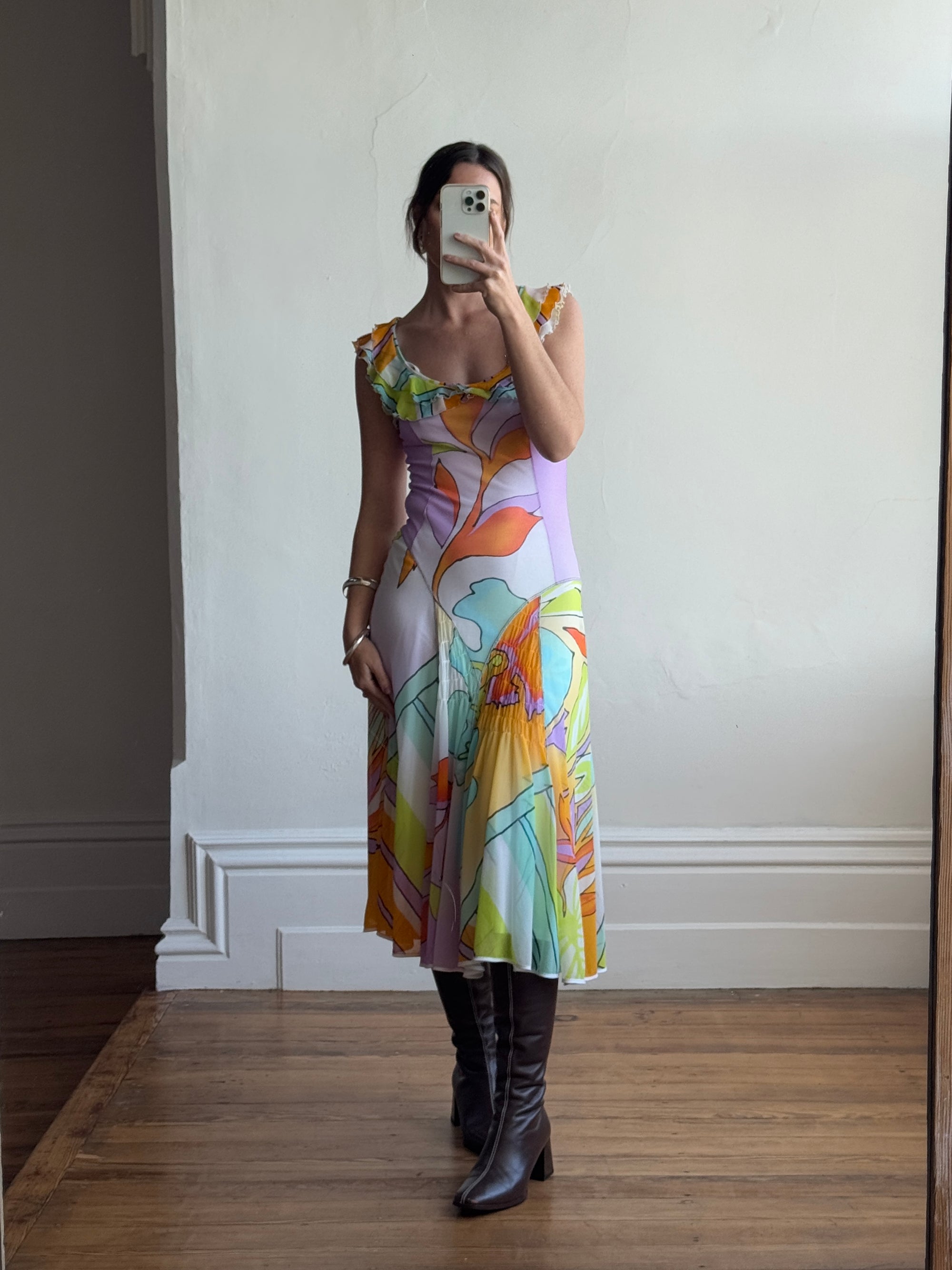 Vintage 90s Italian Slip Sundress Multi