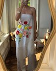 Vintage Embroidered Large Spanish Flamenco Scarf White
