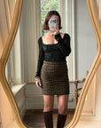 Vintage 90s Gianni Versace Gathered LS Top Noir