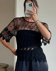 Vintage 90s Crochet Swirl Net Top