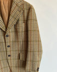 Vintage Aquascutum Olive Gingham Wool Blazer