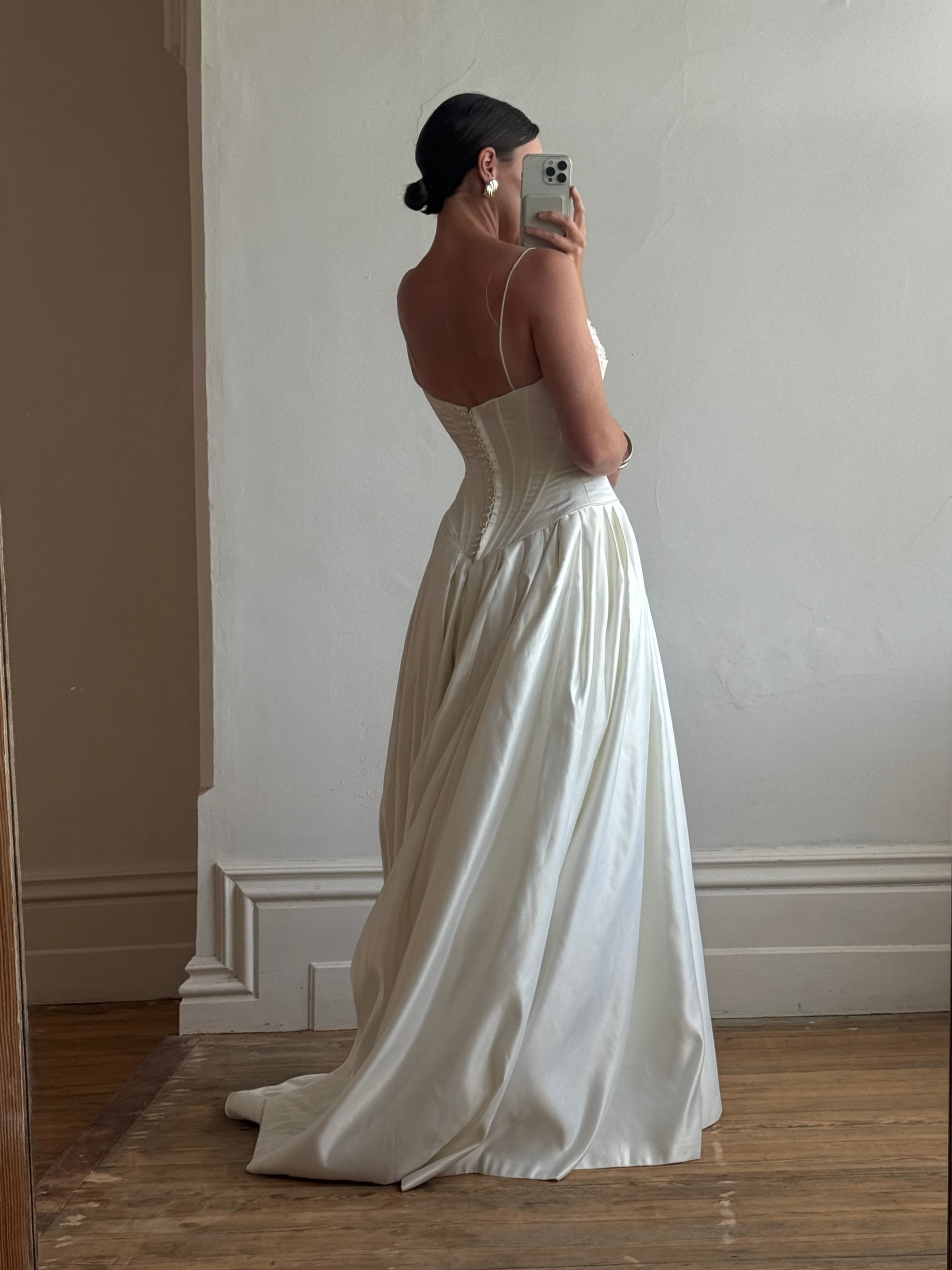 Vintage 1992 Corset Satin Wedding Gown