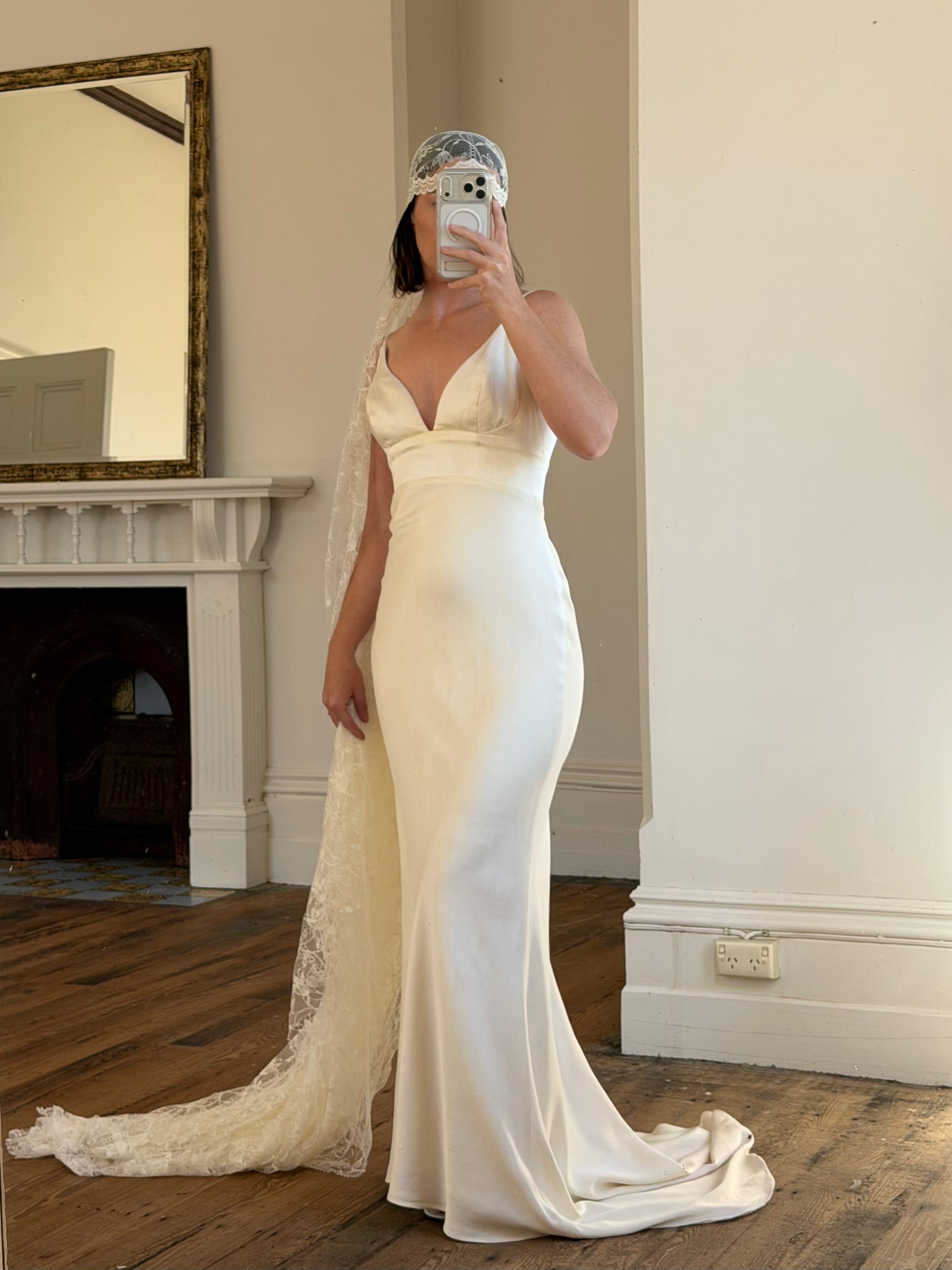 Vintage Y2K Pure Silk Bias Wedding Dress