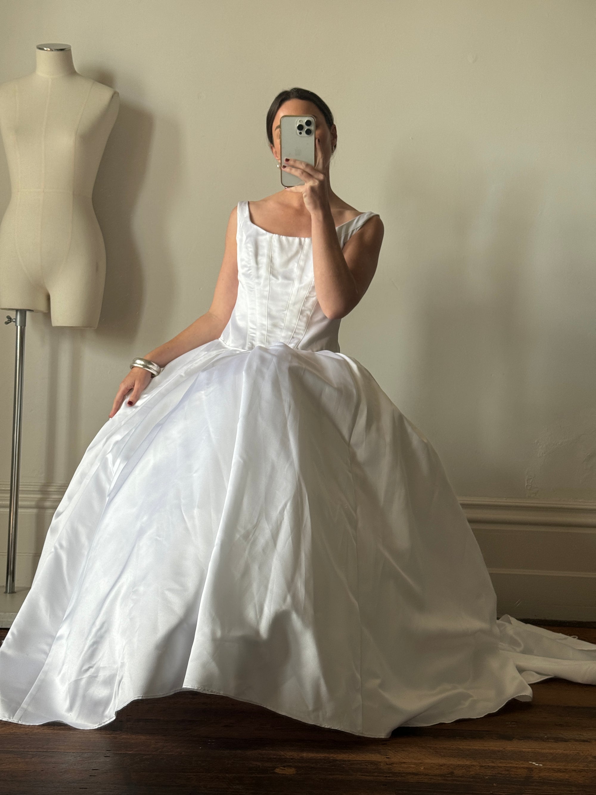 Vintage 90s Satin Princess Cut Wedding Dress Call Me The Breeze Vintage 90s Satin Princess Cut Wedding Dress Call Me The Breeze