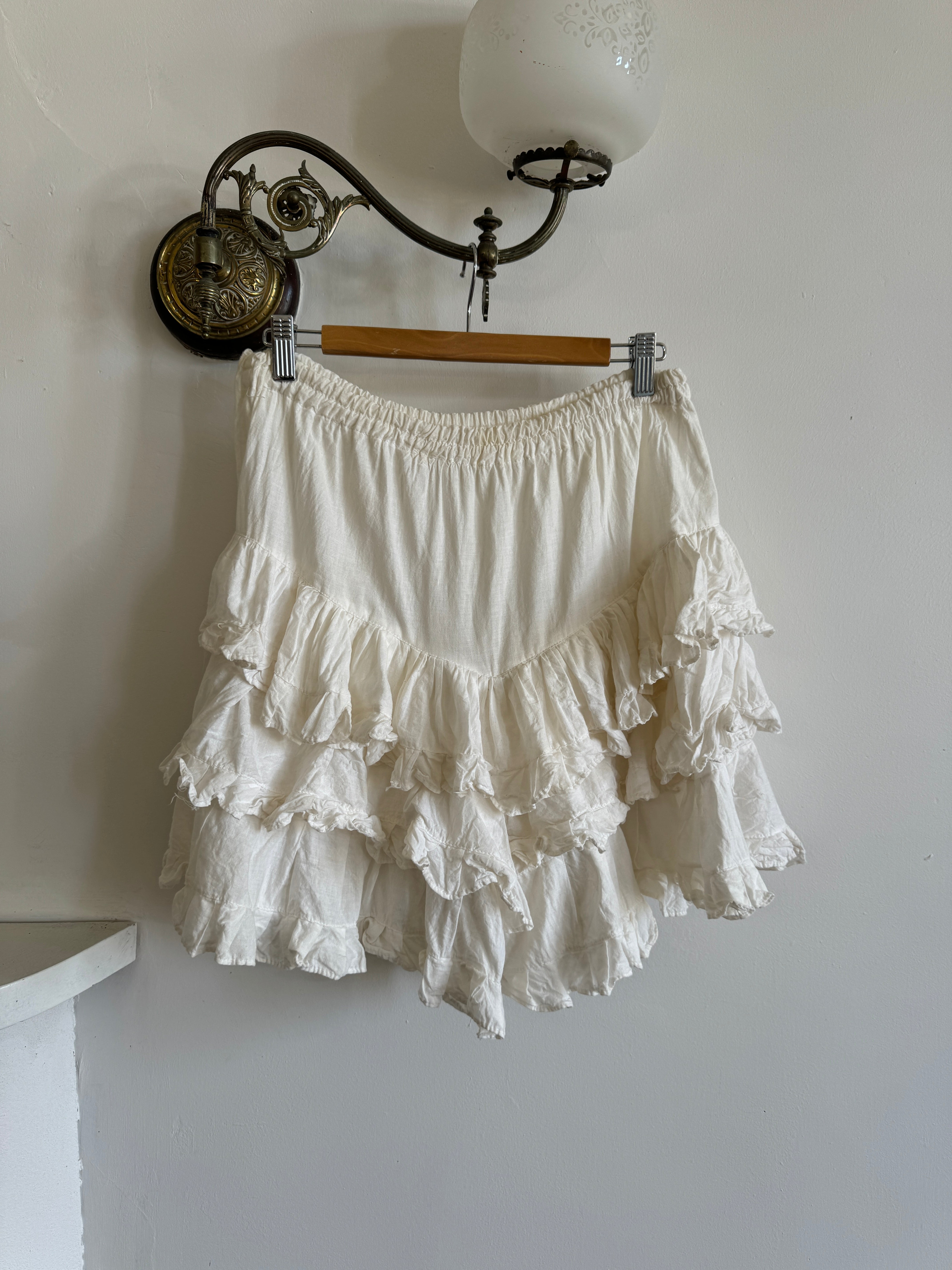 Vintage Cotton Ruffle Bloomers Ivory