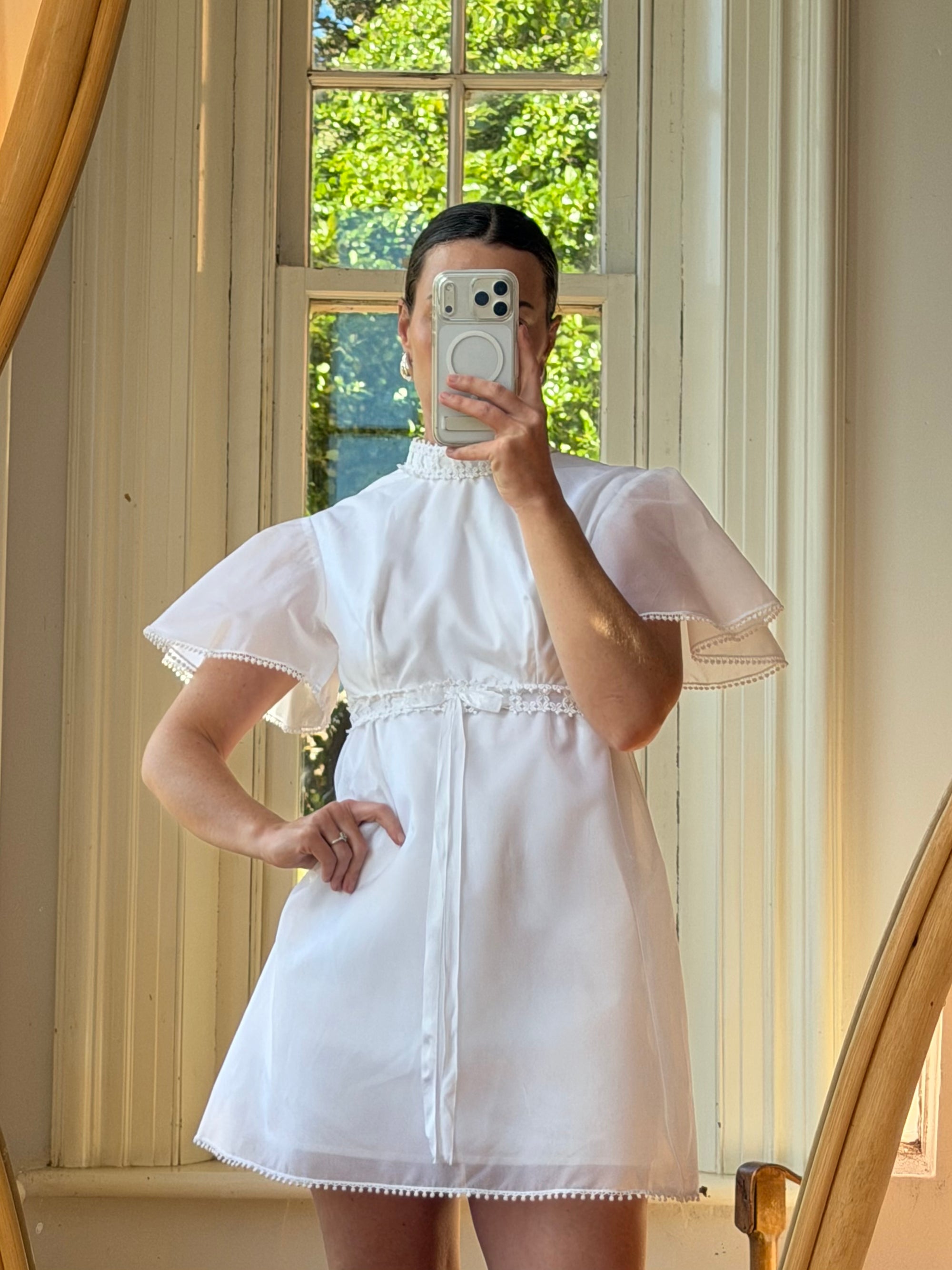 Vintage 60s Babydoll Micro Mod Bridal Mini