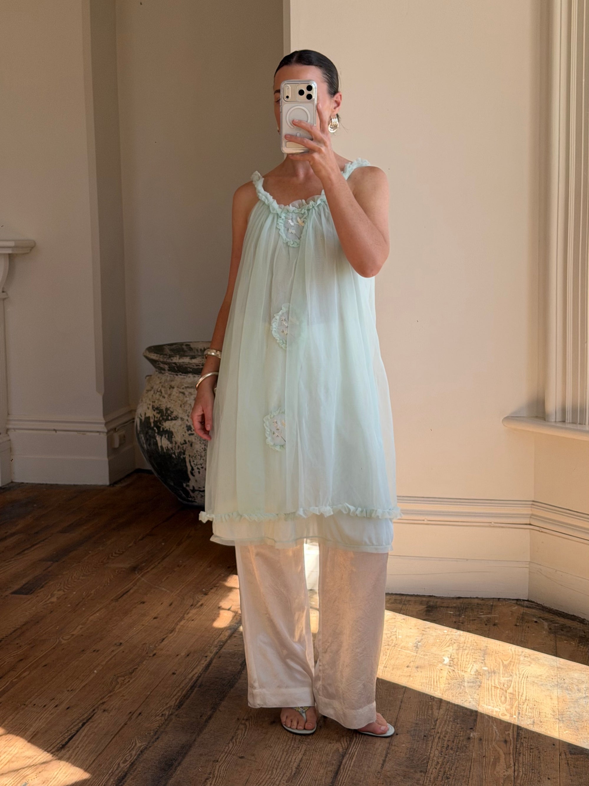 Vintage 60s Babydoll Shift Dress Mint