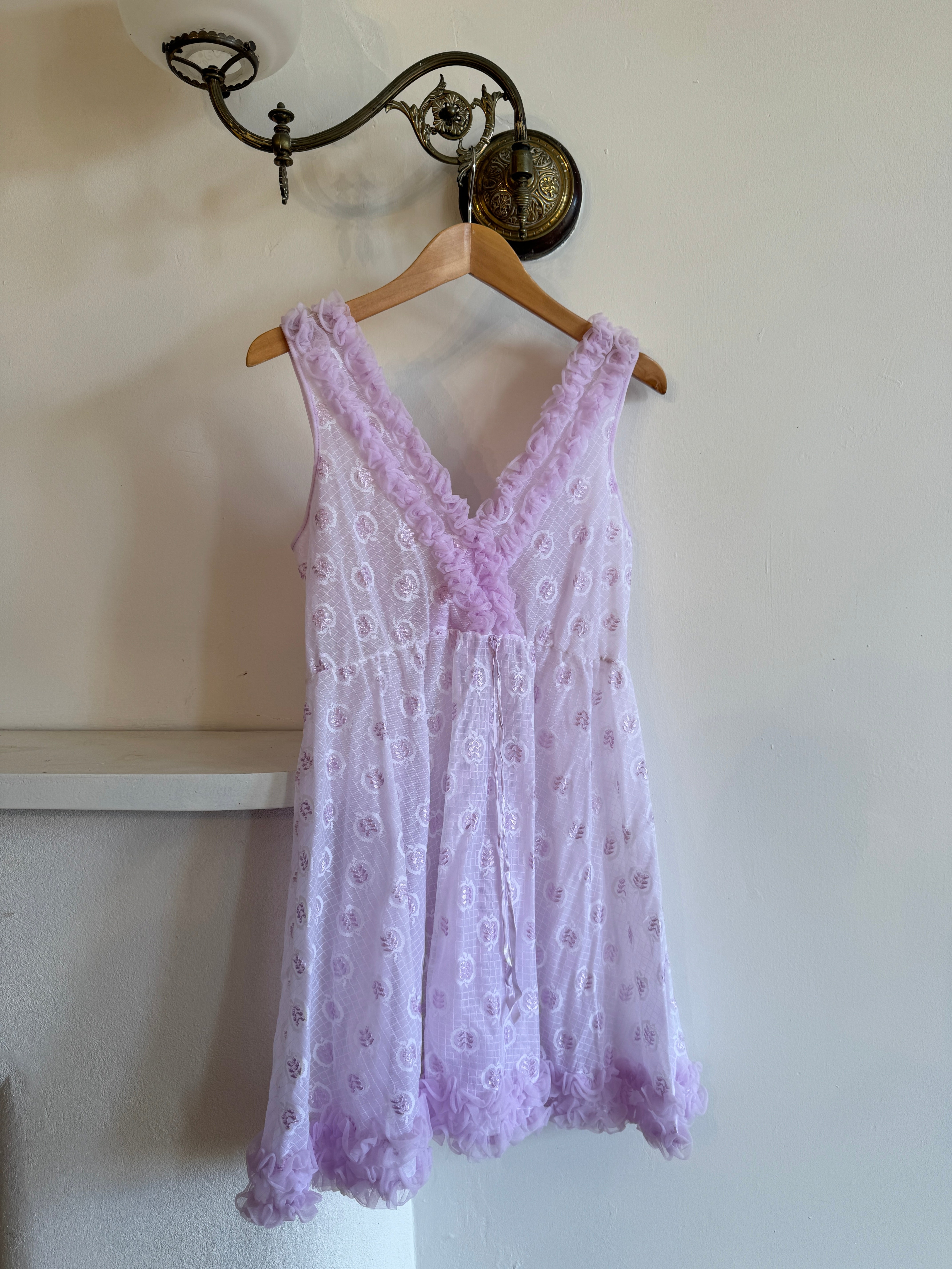 Vintage 50s Frou Frou Lilac Dress and Cape Set