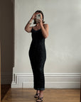 Vintage 90s Pure Silk Sparkle Dress Noir