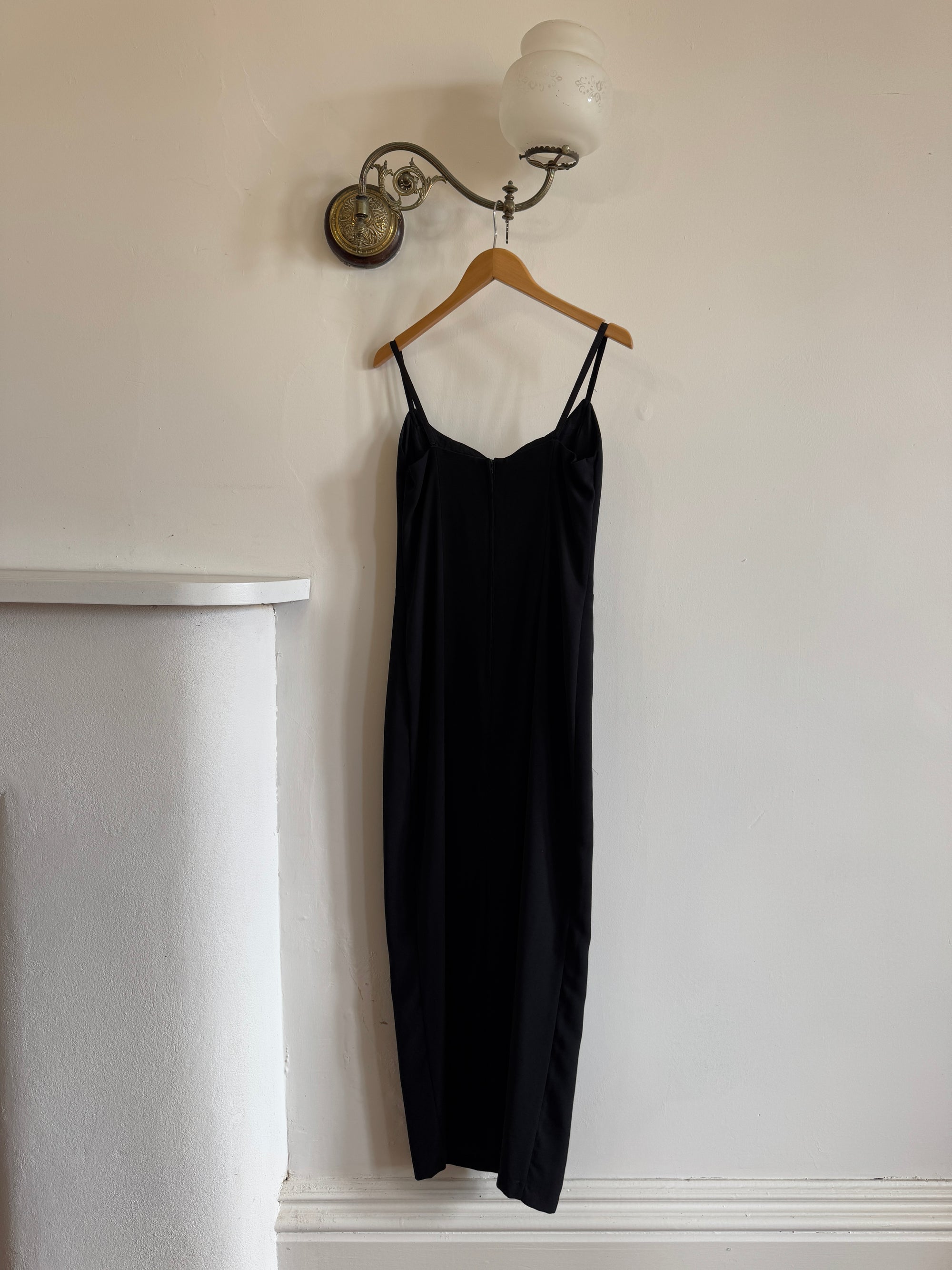 Vintage 90s Sweetheart Corset Pencil Dress Black