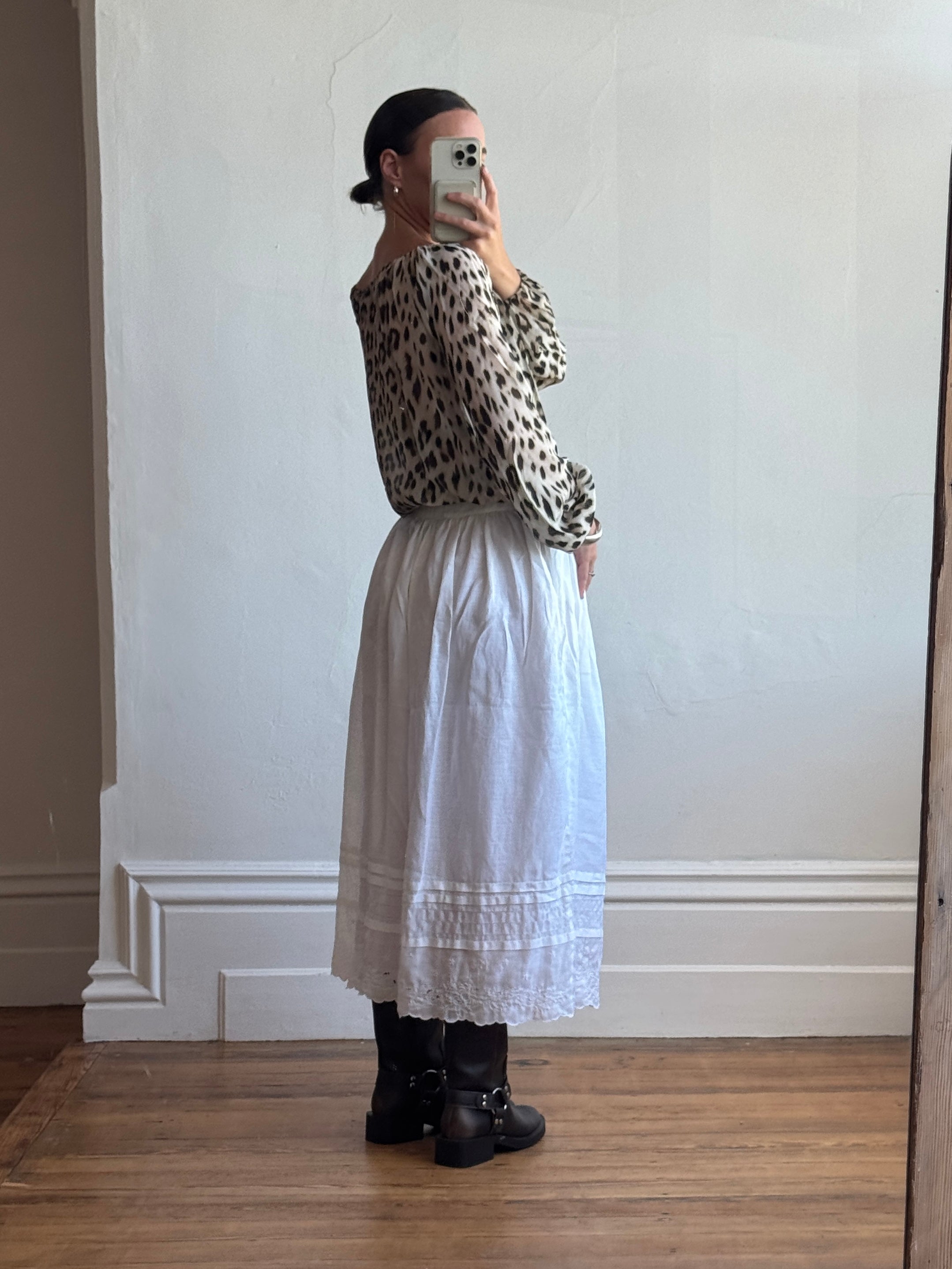 Vintage Y2K Blumarine Pure Silk Leopard Drawstring Blouse